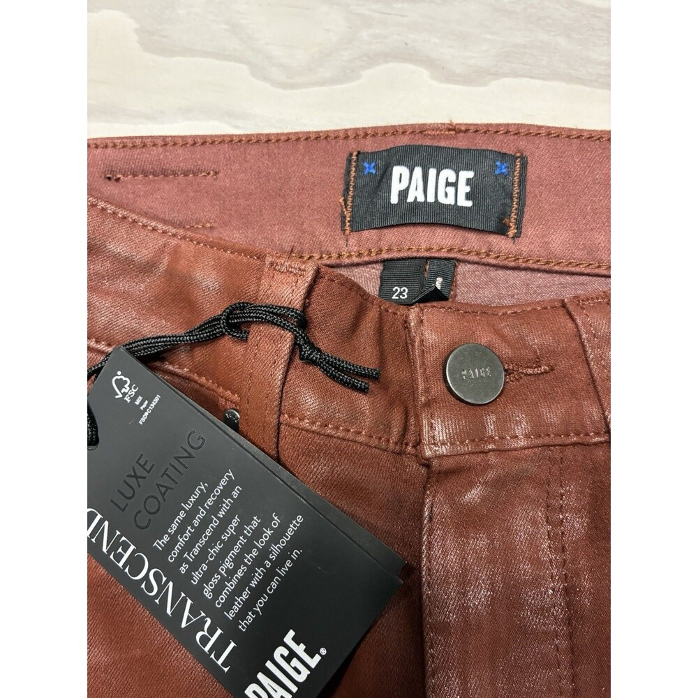 PAIGE Hoxton Coated High Waist Ankle Skinny Jeans NWT Size 23 - Picture 10 of 12